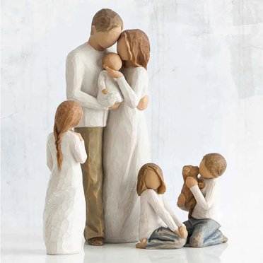 Our Gift Sculptedhand Painted Figure Little Angel Who Just Came To Us Husband And Wife Holding Baby Happy Family,Decoration*1 Clearance