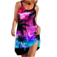 thumbnail image 4 of CEHVOM Robes d'Été pour Femmes 2024 Décontractées Grande Taille, Robe d'Été Aguichant à Imprimé Floral Mini Tendance Froncée Fluide à Jupe Évasée de Plage à Bretelles Spaghetti Sans Manches Robe Débardeur de Soleil, 4 of 6