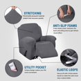 thumbnail image 3 of Super Stretch Couch Covers Recliner Covers Recliner Chair Covers Form Fitted Standard / Oversized Power Lift Reclining Slipcovers, Feature Soft Thick Jacquard, Grey, 2 Pack, 3 of 7