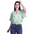 thumbnail image 2 of Moomaya Hauts Cache-Cœur pour Femmes Imprimés Taille Élastique Manches Boxy Blouse Cache-Cœur Décontractée, 2 of 4