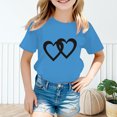 thumbnail image 2 of HNMKIU T-Shirt Graphique Tendance pour Filles Col Rond Manches Courtes Haut d'Été Décontracté pour Enfants, 2 of 5