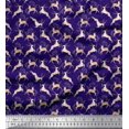 thumbnail image 1 of Soimoi Poly Georgette Fabric Leaves & Reindeer Animal Print Fabric by the Yard 42 Inch Wide, 1 of 3