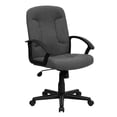 thumbnail image 1 of Mid-Back Gray Fabric Executive Swivel Chair with Nylon Arms, 1 of 9