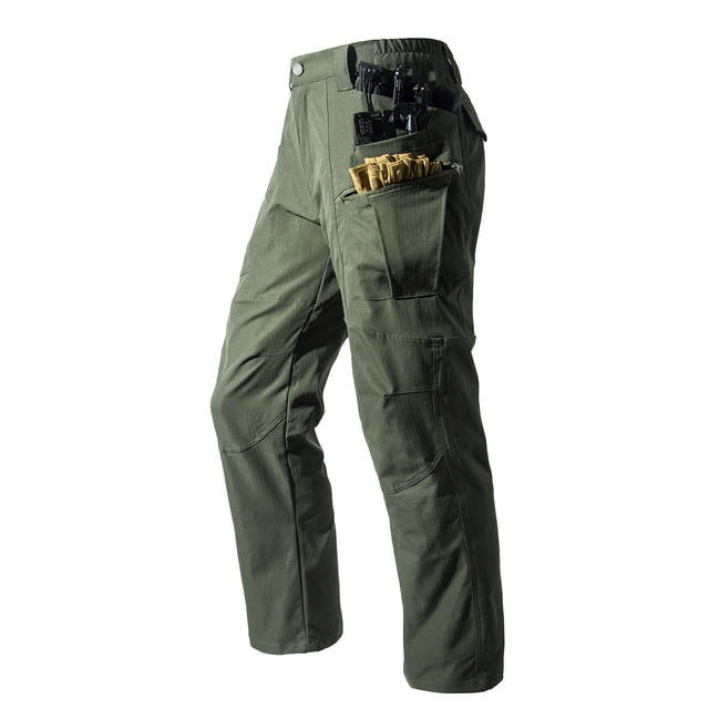 NTACZA Cargo Men Pants Green Hiking Waterproof Work Pants Zipper Outdoors Ripstop Men Trousers 2X