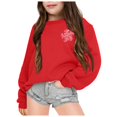 thumbnail image 1 of AJIWYH Chandails pour Filles Mode Fille Décontractée Imprimé Chandail à Capuchon à Manches Longues Haut Chandails pour Filles Rouge Melon D\'eau, 2-3 Ans, 1 of 4