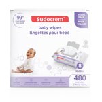 Sudocrem® Pure Essuie-bébés à l'eau - 480 Peau sensible