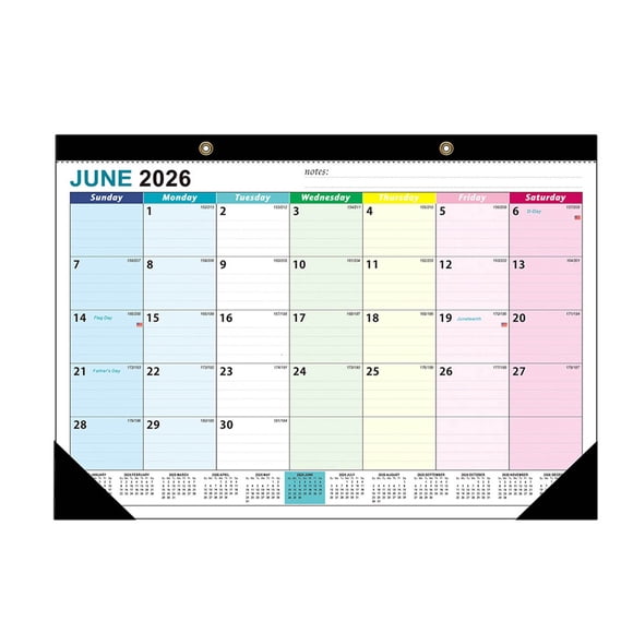 Horivan Calendrier Mural Grand Format de Style Européen 19 Mois Juin 2026‐déc 2027 Planificateur de Date à Codes de Couleur