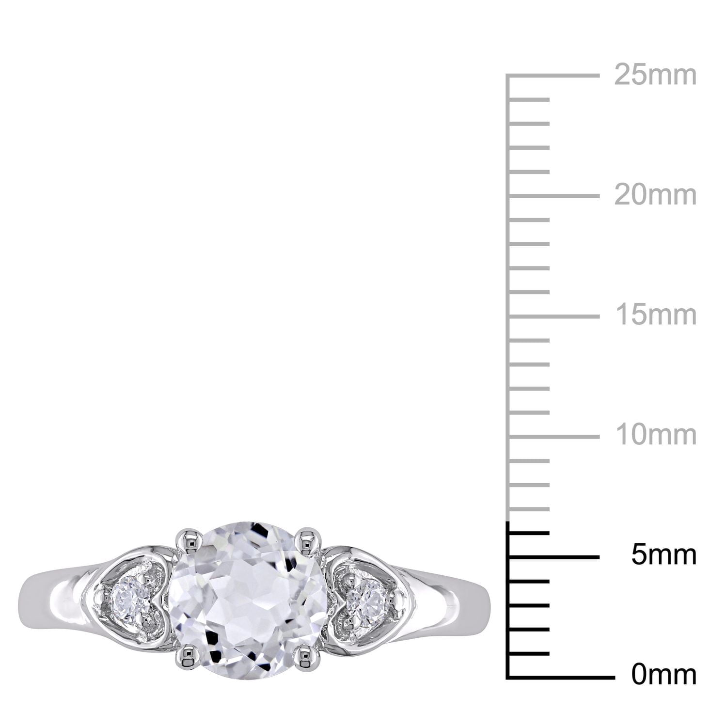 Bague de fiançailles Miabella avec topaze blanche 1,25 CT PBT et accents de diamants