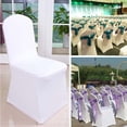 thumbnail image 5 of White Chair Covers Spandex 1Pcs White Flat Arched Front Covers Spandex Lycra Chair Cover Wedding Party A White Spandex Chair Cover White Chair Covers for Party, 5 of 5