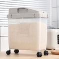 thumbnail image 1 of LPSSTORE Large Airtight 20Lb Rice Container Food Storage Cereal Container Pet Dog Food Container with Wheels + Measuring Cup Flour Grain Container for Household, 1 of 8