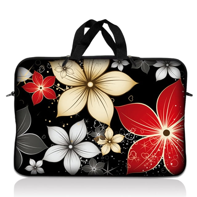 LSS Laptop Sleeve Bag 15.6 Inch Neoprene Carrying Case Black Gray Red