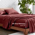 thumbnail image 4 of Bare Home Premium 1800 Collection 4-Piece Bed Sheet Set, Queen, Heathered Rose, 4 of 8