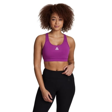Reebok Women's Stronger Sports Bra with Mesh Panel and Removable Cups