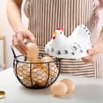 thumbnail image 4 of Egg Storage Basket Chicken Shape Decoration Iron Anti-slip Egg Storage Container for Kitchen(Black), 4 of 10