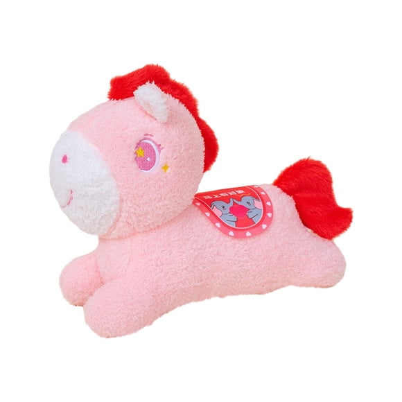NAOJIE Cute Horse Plush,Chinese Zodiac Horse Stuffed Animal for 2026 New Year,Spring Festival Mascot Decoration,Good Luck Plush Toy for Goody Bag Filler(Pink)