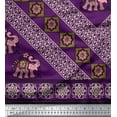 thumbnail image 2 of Soimoi Poly Crepe Fabric Floral Mandala & Elephant Panel Print Fabric by The Yard 42 Inch Wide, 2 of 2
