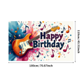 thumbnail image 3 of Musical Theme Happy Birthday Banner with Guitar and Notes Decorations Background Backdrop for Birthday Party Photography Props and Party Decor Supplies, 3 of 4