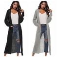 thumbnail image 1 of Women Floor Length Open Front Drape Cardigan Lightweight Long Sleeve Maxi Duster with Pockets Beige L, 1 of 5