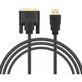 thumbnail image 1 of KOMI HDMI to DVI Adapter Cable, 1.8m CL3 Rated High Speed Bi-Directional DVI-D 24 1 Male to HDMI Male Support 1080P Full HD Compatible for Roku, Laptop, 1 of 5