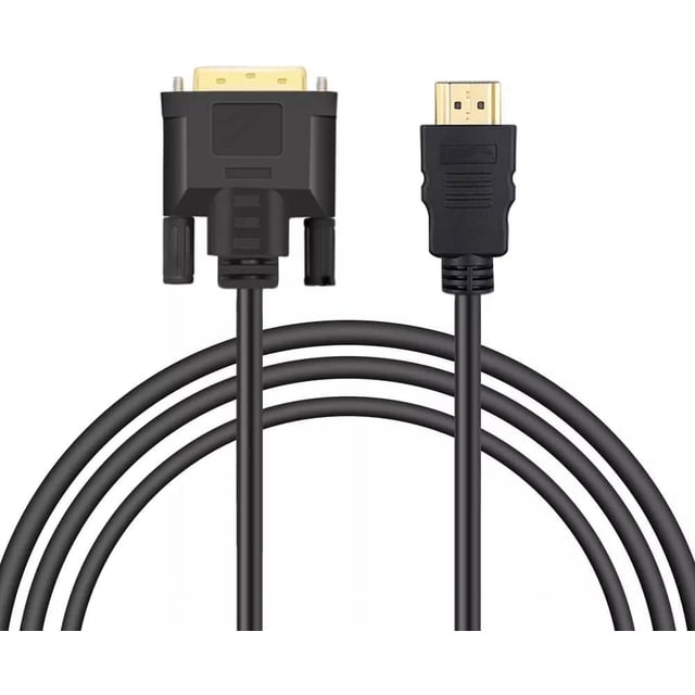 KOMI HDMI to DVI Adapter Cable, 1.8m CL3 Rated High Speed Bi-Directional DVI-D 24 1 Male to HDMI Male Support 1080P Full HD Compatible for Roku, Laptop