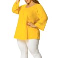 thumbnail image 4 of GRACE & GRANDEUR Women's Plus Size  Casual Solid Raglan Sleeves Tops Yellow 3X, 4 of 7