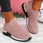LSLJS Women's Slip On Walking Shoes Lightweight Casual Running Sneakers