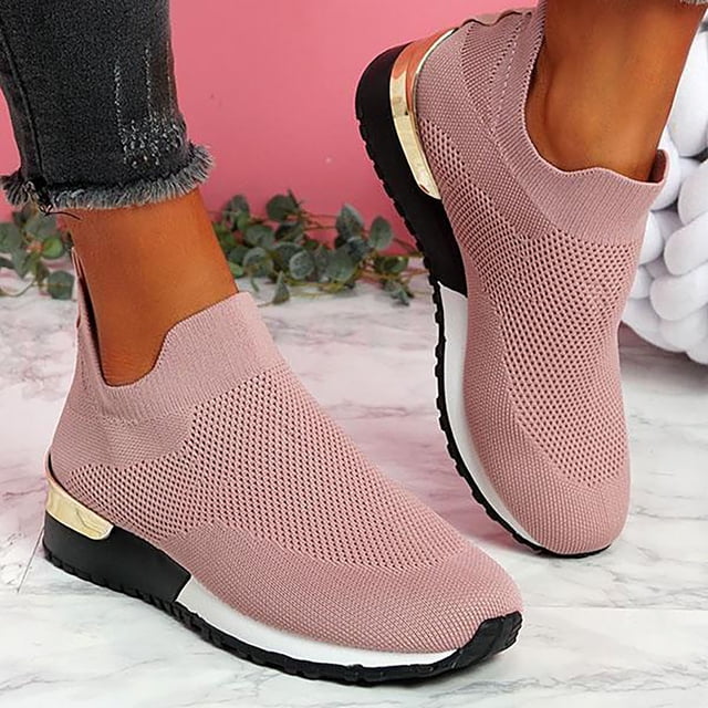 LSLJS Chaussures de Marche à Enfiler pour Femmes Espadrilles de Course Décontractées Légères