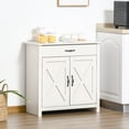 thumbnail image 2 of HOMCOM Farmhouse Sideboard, Buffet Cabinet with Barn Door, Distressed White, 2 of 10