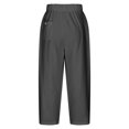 thumbnail image 5 of Women‘s Linen Pants Tapered Ankle Drawstring Loose Jogger Trousers Elastic Waist, 5 of 5