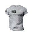 thumbnail image 1 of Kcodviy T-Shirt pour Homme Usé Drapeau Chemise Décontractée pour Homme Col Rond Imprimée Courte Coupe Ajustée Chemises Homme Blouse à Manches Longues Manches Blouse pour Homme, 1 of 3