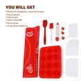 thumbnail image 2 of Yeacher 8PCs Bakeware Set Silicone Pastry Dough Rolling Mat Pen-Syringe Spatula Cake Scraper Brush 12-Cup, 2 of 8