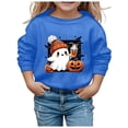 thumbnail image 1 of GDREDA Chandails à Capuchon et Chandails pour Filles, Mignons, Imprimés, Col Rond, Manches Longues, Mode d'Halloween pour Enfants, Bleu, 2-3 Ans, 1 of 4
