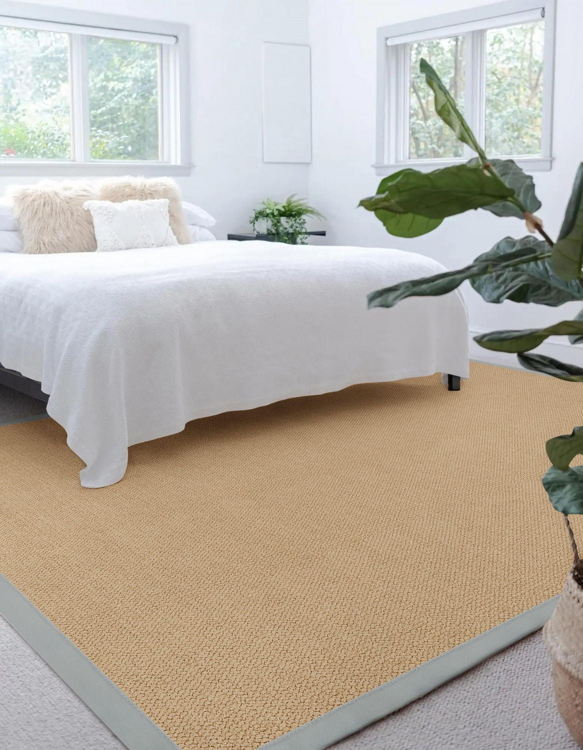 Tapis de couloir Athena sisal et bleu glacier 2 pi 6 po x 12
