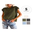 thumbnail image 2 of Women Solid Color Sweater Vests Crew Neck Cap Sleeve Loose Pullovers, 2 of 4