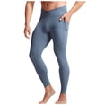 thumbnail image 3 of RKSTN Yoga Pants Men Compression Running Tights Gym Leggings Solid Color Cross Front High Waist Thermal Base Layer Pants with Pockets, 3 of 6