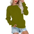 thumbnail image 2 of Hauts pour Femmes Manches Longues Amples Décontractés Tunique Plissée Boutonnée Imprimé Halloween Vert Armée L, 2 of 6