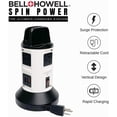 thumbnail image 3 of Bell + Howell Spin Power Station de Charge avec Parafoudre – 4 Prises, 6 Ports USB, Cordon Rétractable de 7 Pieds, Support Téléphone Intégré, 3 of 5