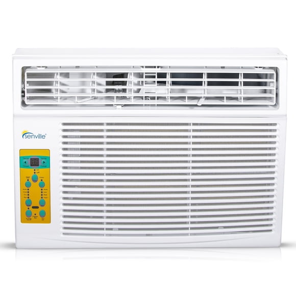 Senville Climatiseur de Fenêtre 6000 BTU, Refroidissement pour Pièces jusqu'à 250 Pi2, Filtre Lavable, Facile à Utiliser