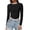Black, variant on HUITKMM Cotton Shirts Women Women’S Slim Tops Long Sleeve Round Neck Crop Top Tee Shirt Basic Solid Tight Slim Fit Cropped Shirt Workout Yoga Long Sleeve Shirts Crop Tops Basic Slim Fit T Shirts