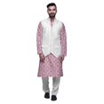 thumbnail image 1 of Atasi Ensemble Kurta Pyjama Imprimé Veste Col Mandarin Chemise Ethnique Traditionnelle, 1 of 5