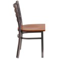 thumbnail image 2 of HERCULES Series Clear Coated Ladder Back Metal Restaurant Chair - Cherry Wood Seat, 2 of 6