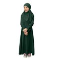 thumbnail image 1 of RXMEKW Muslim Dress Set With Shawl for Girls Long Sleeve Round Neck Ruffle Dress 2-Piece Outfit Pink, 1 of 8