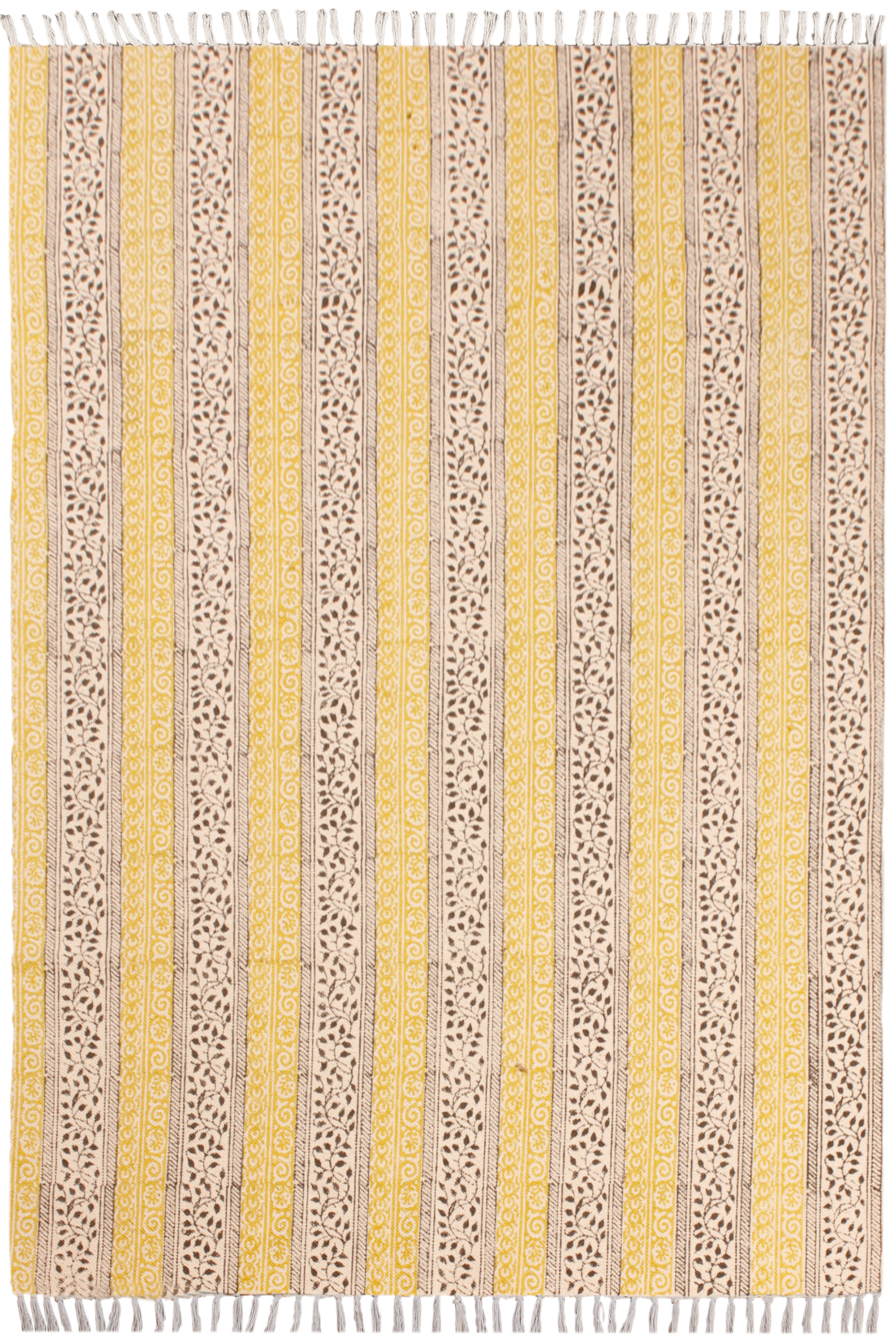 Casavani HandMade Custom Area rug Yoga Mat, Yellow 4x4 Ft
