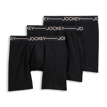 Jockey Men's Organic Cotton Stretch 6.5" Boxer Brief - 3 Pack