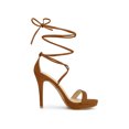 thumbnail image 3 of BLISSFUL STEP Sandales pour Femmes Talons Aiguilles Talons Plateforme Sandales à Lacets Brun 10, 3 of 7