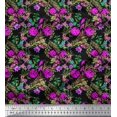 thumbnail image 1 of Soimoi Poly Georgette Fabric Leaves & Azalea Floral Print Fabric by Yard 52 Inch Wide, 1 of 3