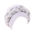 thumbnail image 2 of Fashion Women Beading Braid Hat Muslim Ruffle Cancer Beanie Wrap Cap Sleep Caps Satin Lined Hair Bonnets, 2 of 2