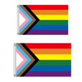 thumbnail image 3 of Techinal Rainbow Flag 6 Stripes Large Pride Flag Support Gay Pride Banner with Brass Grommets for Hanging Indoor Outdoor, 3 of 10