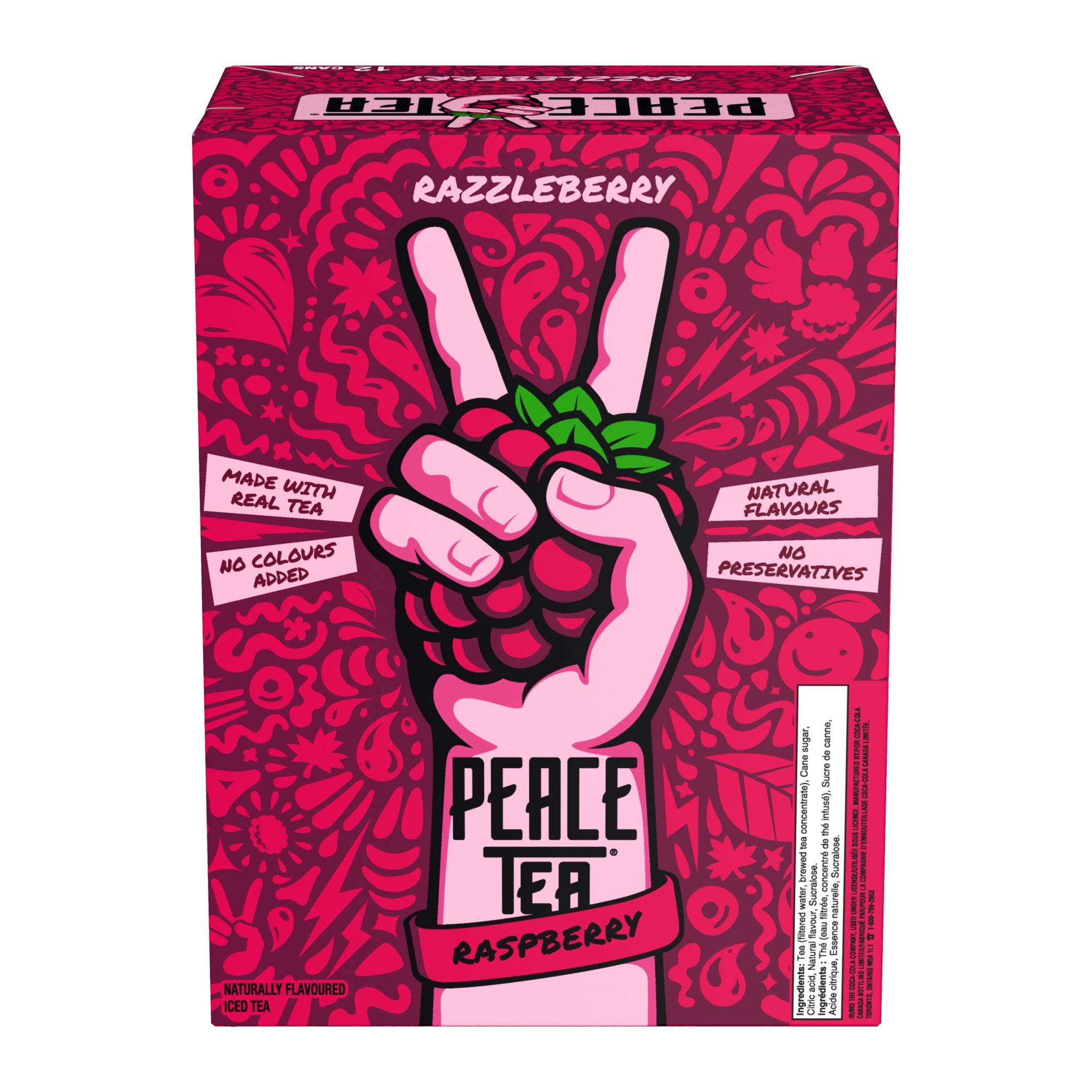Peace Tea Razzleberry Cans, 341 mL, 12 Pack