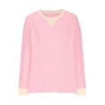 thumbnail image 3 of MeetoTime Sweat-Shirt Col Rond pour Femmes 2024 Tendance Texturé Pull Manches Longues Surdimensionné, 3 of 6